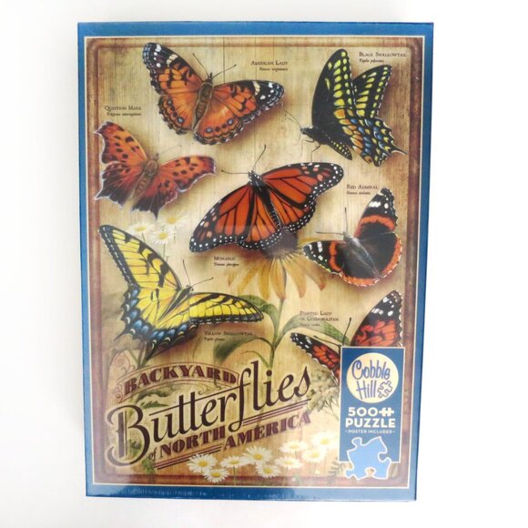 Cobble Hill Backyard Butterflies 500 Piece Puzzle - Picture 2 of 9